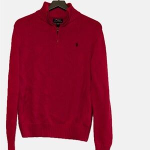 Ralph Lauren Kids Boys Quarter / Half Zip Red Sweater